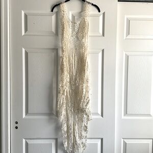 Cream Crochet Boho Vest Junior XL Or Reg Small